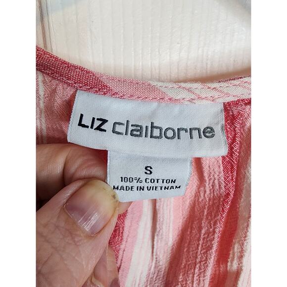 Liz Claiborne Cotton Sleeveless Tie Front Top, Small - Picture 5 of 5